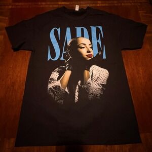 Sade Adu Vintage Style Black Band T-Shirt Tee | Large